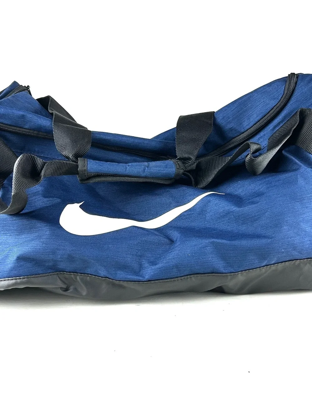 Nike Duffle Gym Bag Blue Black Bag Big Swoosh Large Size